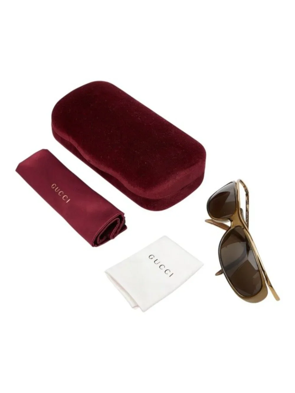 Gucci Sunglasses Eyewear S Clear Brown Gold Acetate Plated